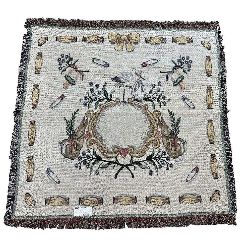Vtg‎ Pure Country Weavers Lullaby & Goodnight  Tapestry Throw Blanket Nursery